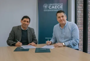 Martín Perez firmó un convenio con la Universidad CAECE para sumar carreras a Río Grande